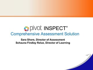 INSPECT®
Comprehensive Assessment Solution
Sara Shore, Director of Assessment
Schauna Findlay Relue, Director of Learning
 