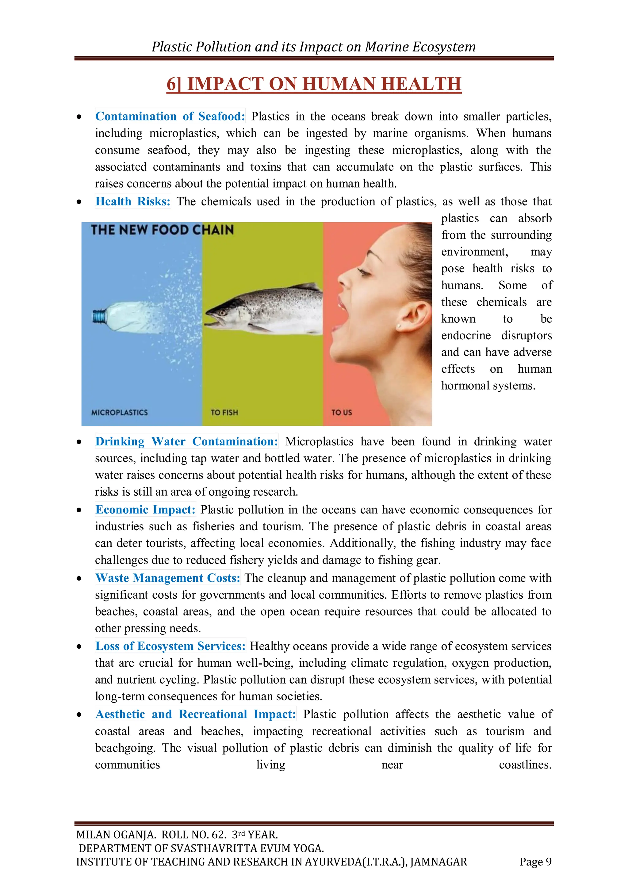Plastic pollution and it's impact on marine ecosystems | PDF
