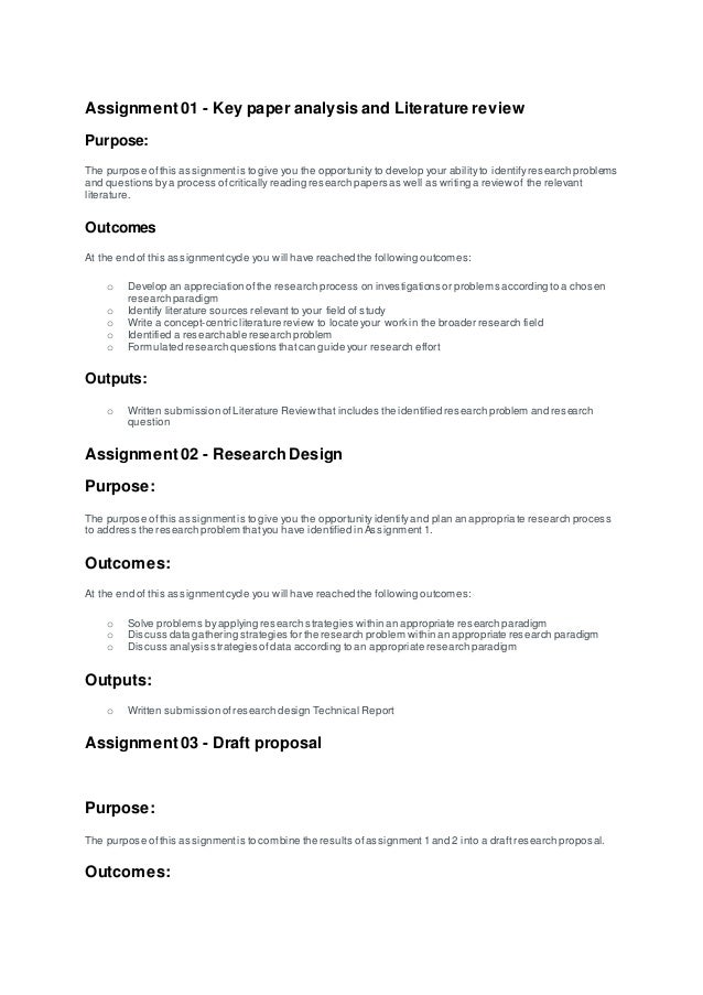 Literature research paper assignment question