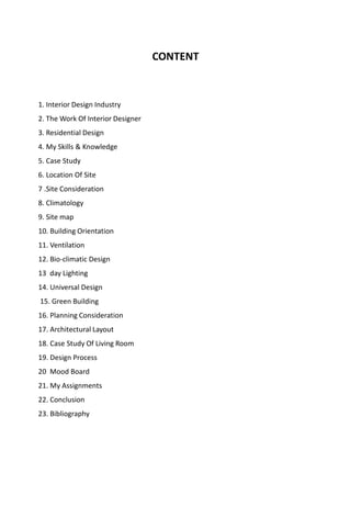 Madhvi Sharma, One year Residential Interior Design Diploma Portfolio | PDF