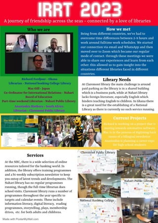 IRRT 2023: A journey of friendship across the seas - connected by a love of libraries