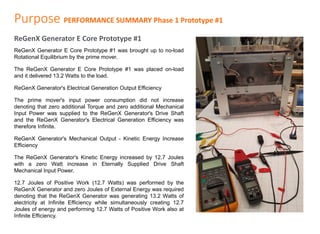 Purpose PERFORMANCE SUMMARY Phase 1 Prototype #1
ReGenX Generator E Core Prototype #1
ReGenX Generator E Core Prototype #1...