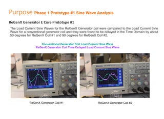 Purpose Phase 1 Prototype #1 Sine Wave Analysis
ReGenX Generator E Core Prototype #1
The Load Current Sine Waves for the R...