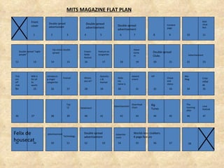 MITS MAGAZINE FLAT PLAN Front cover Double spread advertisment Double spread advertisement Content page God chick fest Double spread “night people” Vip miami double spread Cream fields festival Feature on songwriter Advertisment Double spread Clubs Advertisement Tick em off clubs Milk it for all its worth Introducing singer songwriter Festival Where you at? Quiestion & Awnser Hello my name is Advertisment VIP Chase and status Mix Mag Creamfields Top 12 Deadmau5 Advertisement Download Chart Big Tunes The morning after Love Festival Felix de housecat advertisement Technology Worlds best clubbers 4 page feature Advertisement Double spread advertisement Double spread advertisement 1 3 2 4 5 9 8 7 6 10 11 15 33 13 12 19 18 17 16 22 20 21 23 24 25 26 27 28 29 30 31 35 34 14 32 38 37 36 41 40 39 47 46 45 44 43 42 54 53 52 51 50 49 48 55 56 57 58 