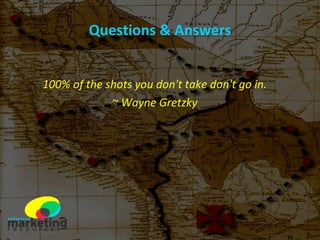 Questions & Answers 100% of the shots you don't take don't go in. ~ Wayne Gretzky 