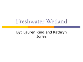 Freshwater Wetland By: Lauren King and Kathryn Jones 