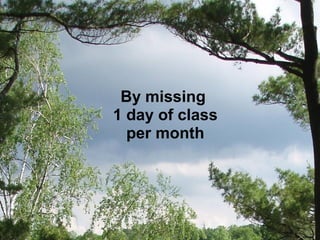 INGING
By missing
1 day of class
per month
 