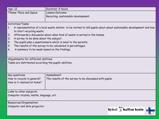 Educational For Sustainable Development Lesson Plan Booklet | PPTX