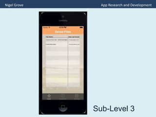 Nigel Grove App Research and Development
Sub-Level 3
 