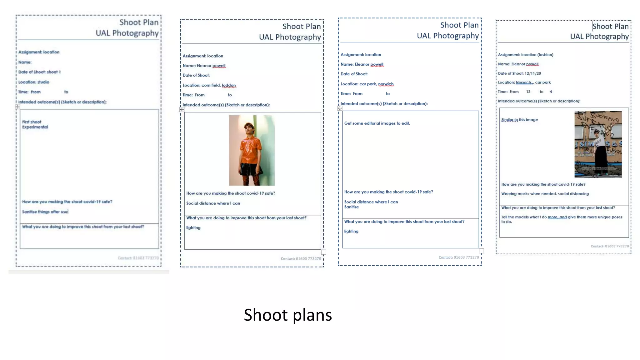 Shoot plans
 