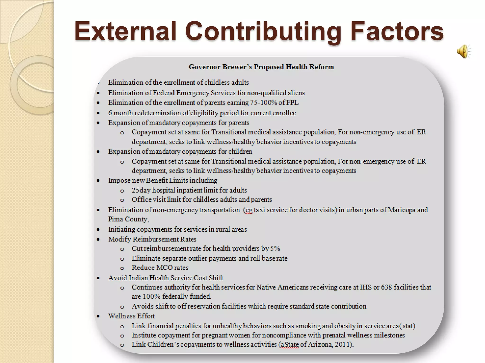 External Contributing Factors
 