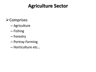 Methods Of Calculating GDPExpenditure Method: Add different categories of expenditures by households, firms and government together Y = C + I + G + (X – M)Y = GDP, C = consumption expenditure, I = investment expenditure, G = Government expenditure, X = exports,  M = imports Value-AddedAdd “value-added” by all firms together; value-added = value of the output produced by a firm – value of the intermediate goods used to produce itIncome MethodNational income is obtained by summing up the income of all individuals of a countryGDP at factor cost = wages + rents + interests + profits