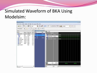 Simulated Waveform of BKA Using Modelsim: