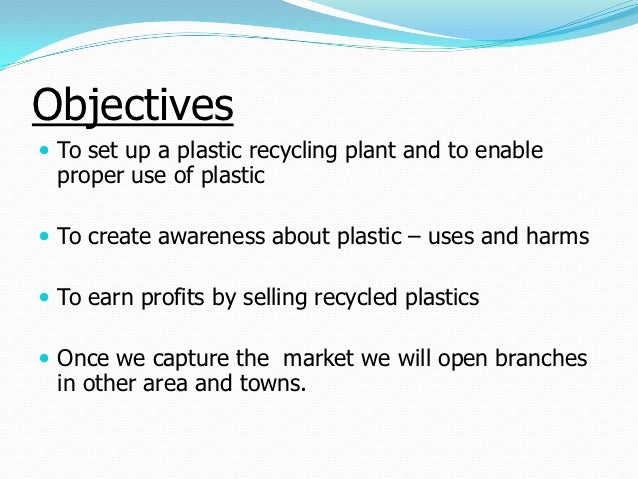 business plan for recycled plastic
