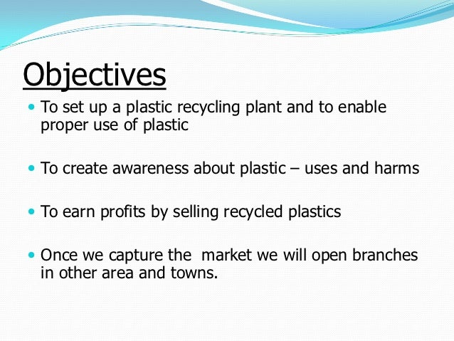 plastic waste recycling business plan pdf