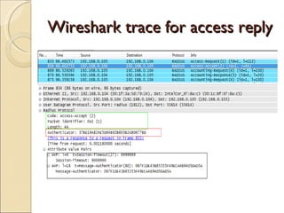 Wireshark trace for access reply 