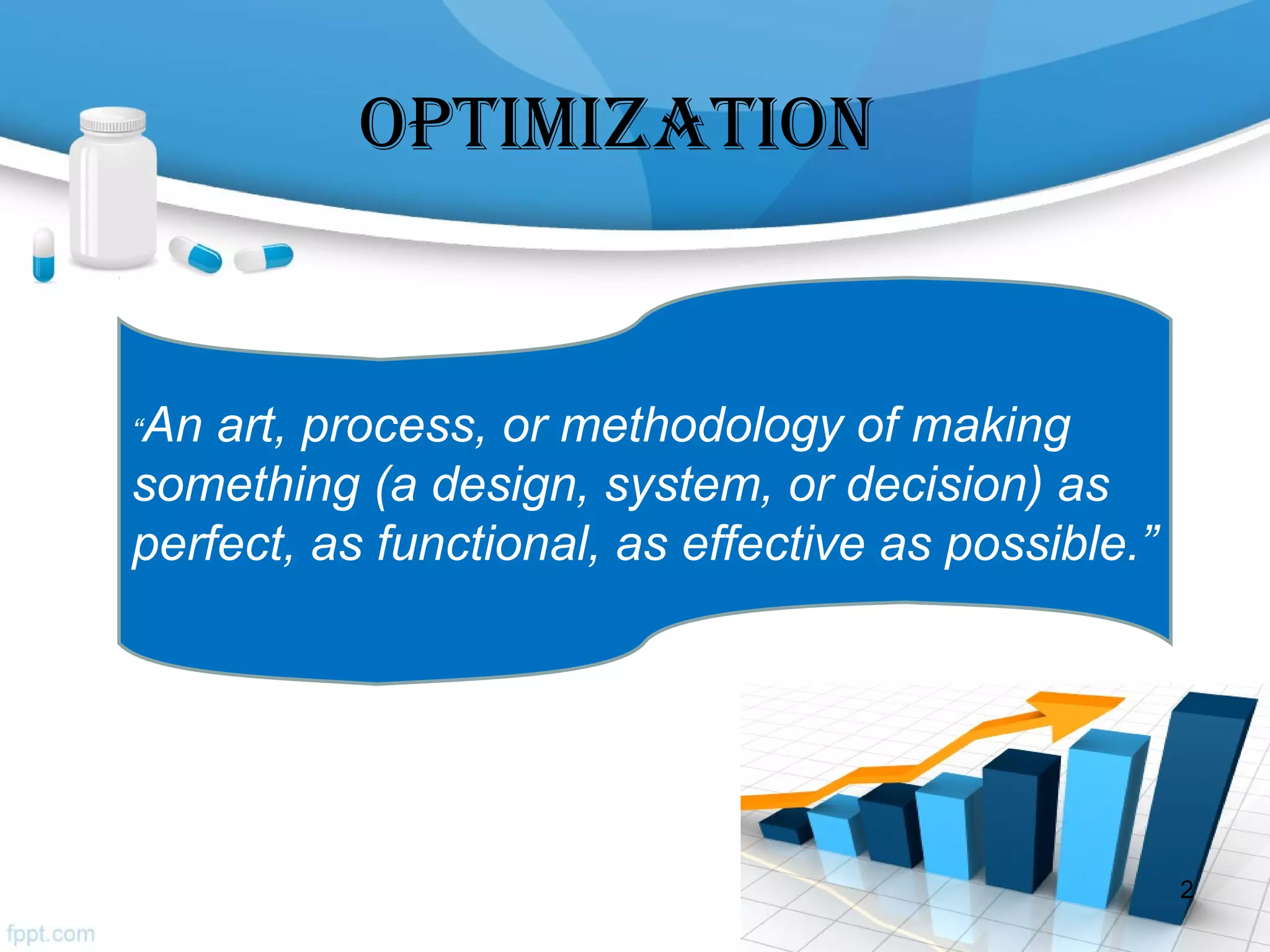 various applied optimization techniques and their role in ...