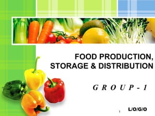 FOOD PRODUCTION,
STORAGE & DISTRIBUTION

         G R O U P - 1

               1
                   L/O/G/O
 