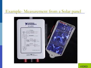 Example- Measurement from a Solar panel
VIDEO
 