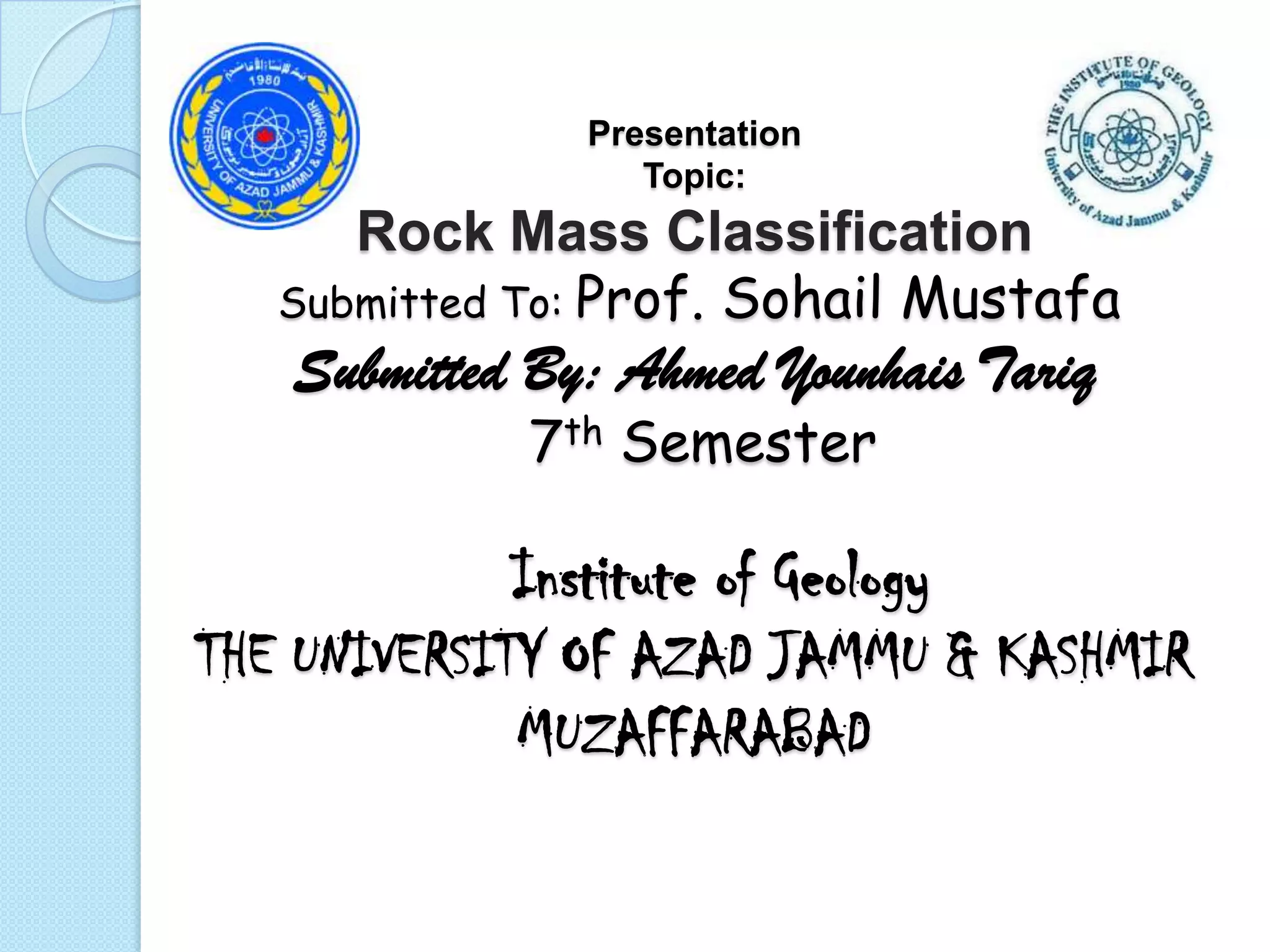 Rock Mass Classification | PPTX
