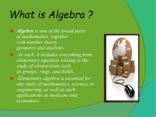 Application of algebra | PPTX