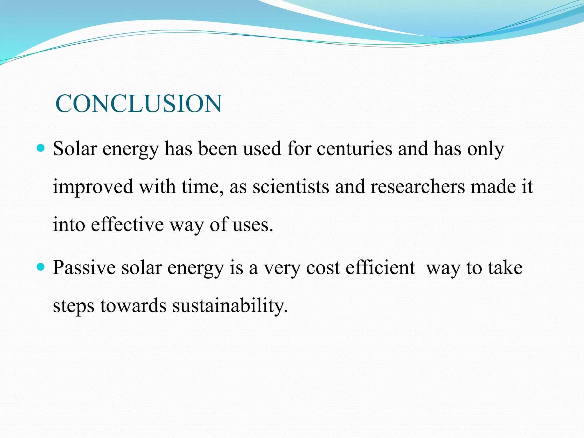 Passive solar energy buildings | PPTX