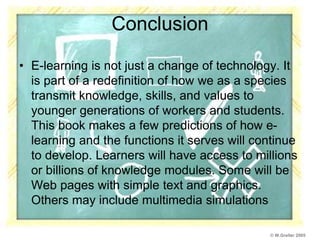 Elearning Comclusion e-learning | PPTX