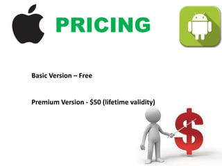 PRICING
Basic Version – Free
Premium Version - $50 (lifetime validity)
 