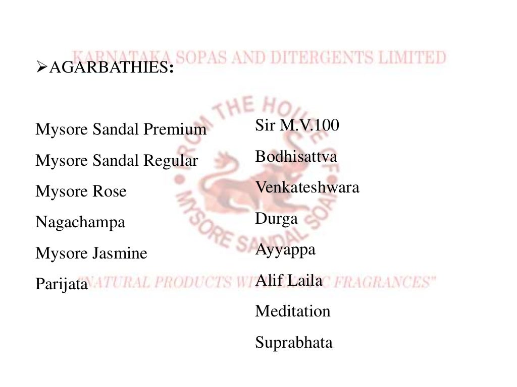 Karnataka Soaps and Detergents Ltd, Bangalore