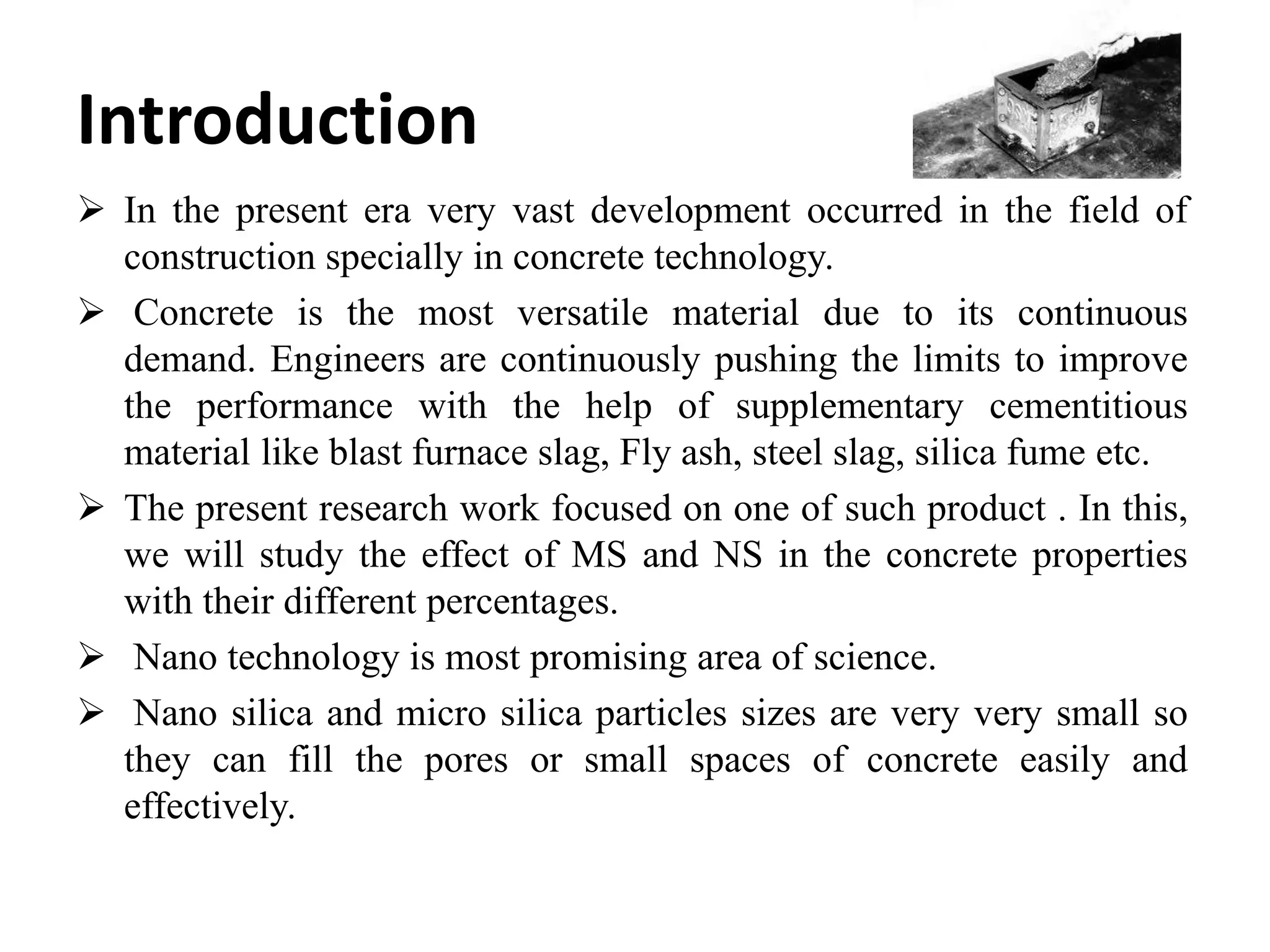 experimental study on concrete using micro silica and nano silica | PPT ...