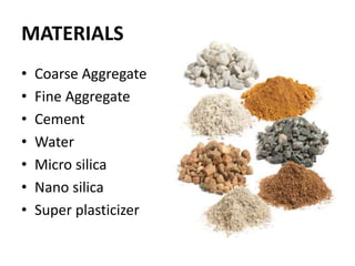 experimental study on concrete using micro silica and nano silica | PPTX
