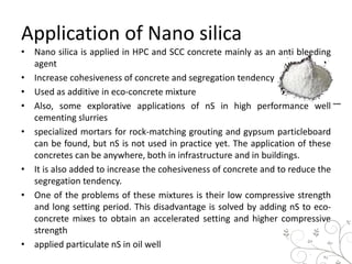 experimental study on concrete using micro silica and nano silica | PPTX