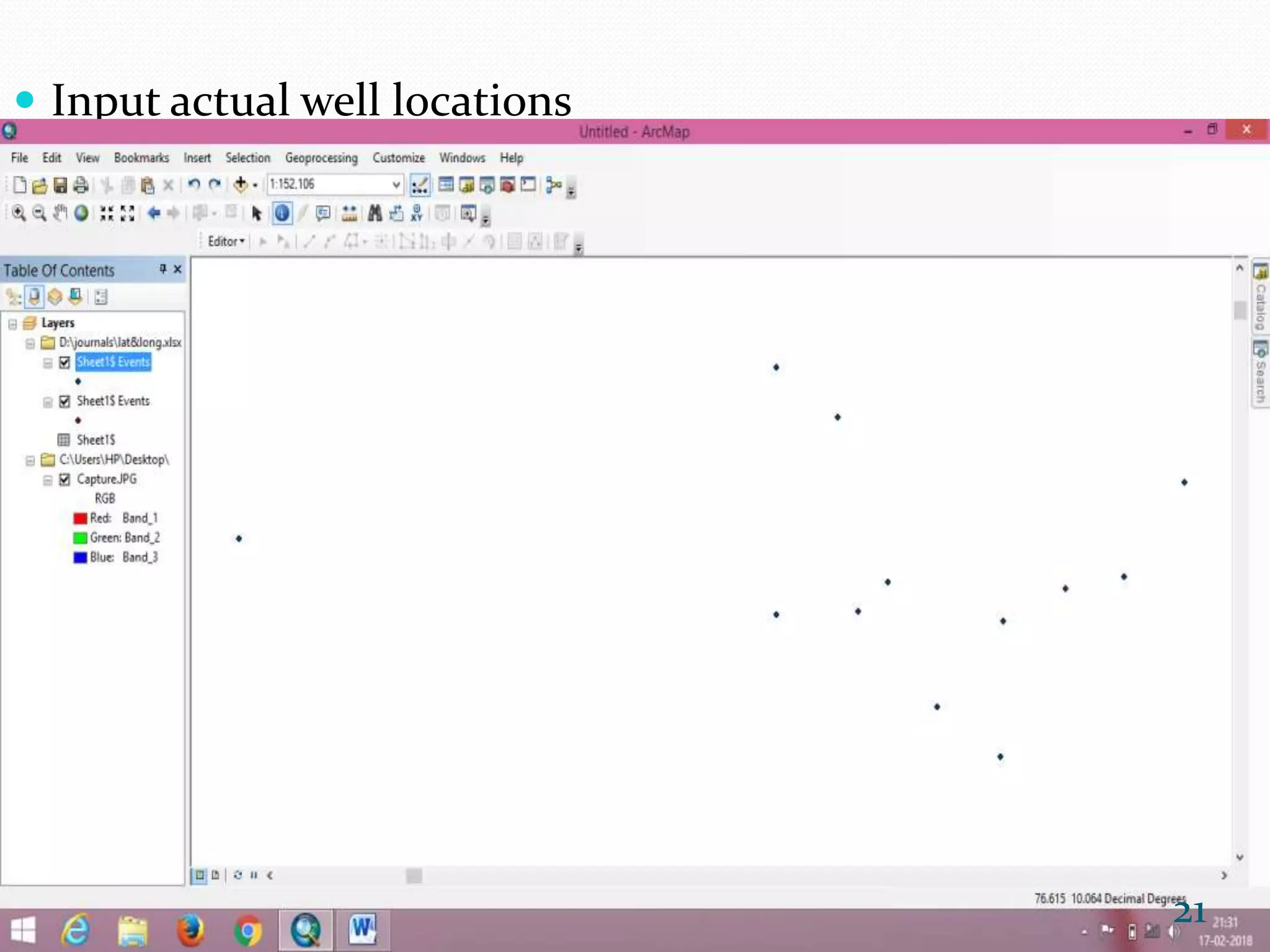  Input actual well locations
21
 