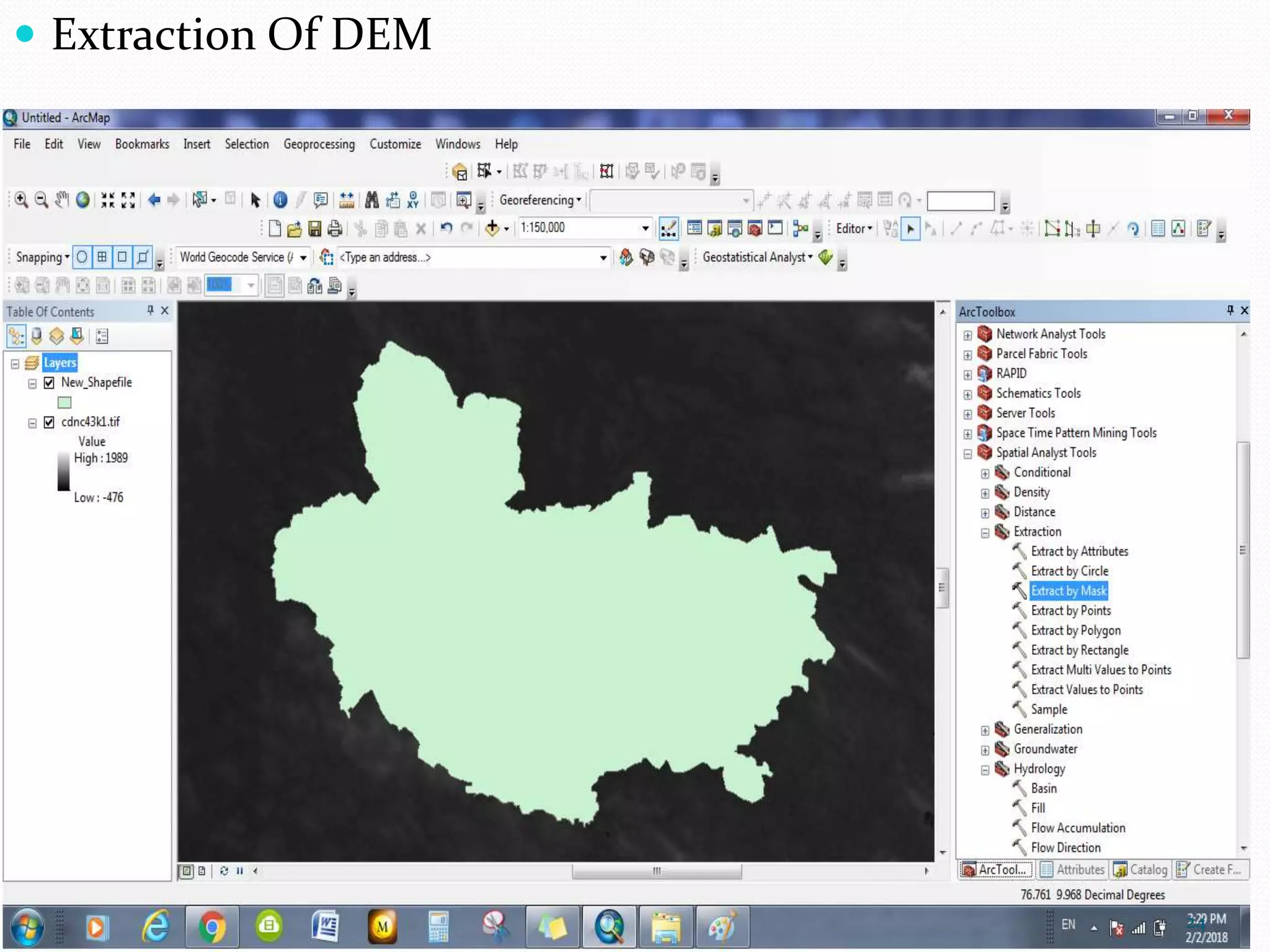  Extraction Of DEM
24
 