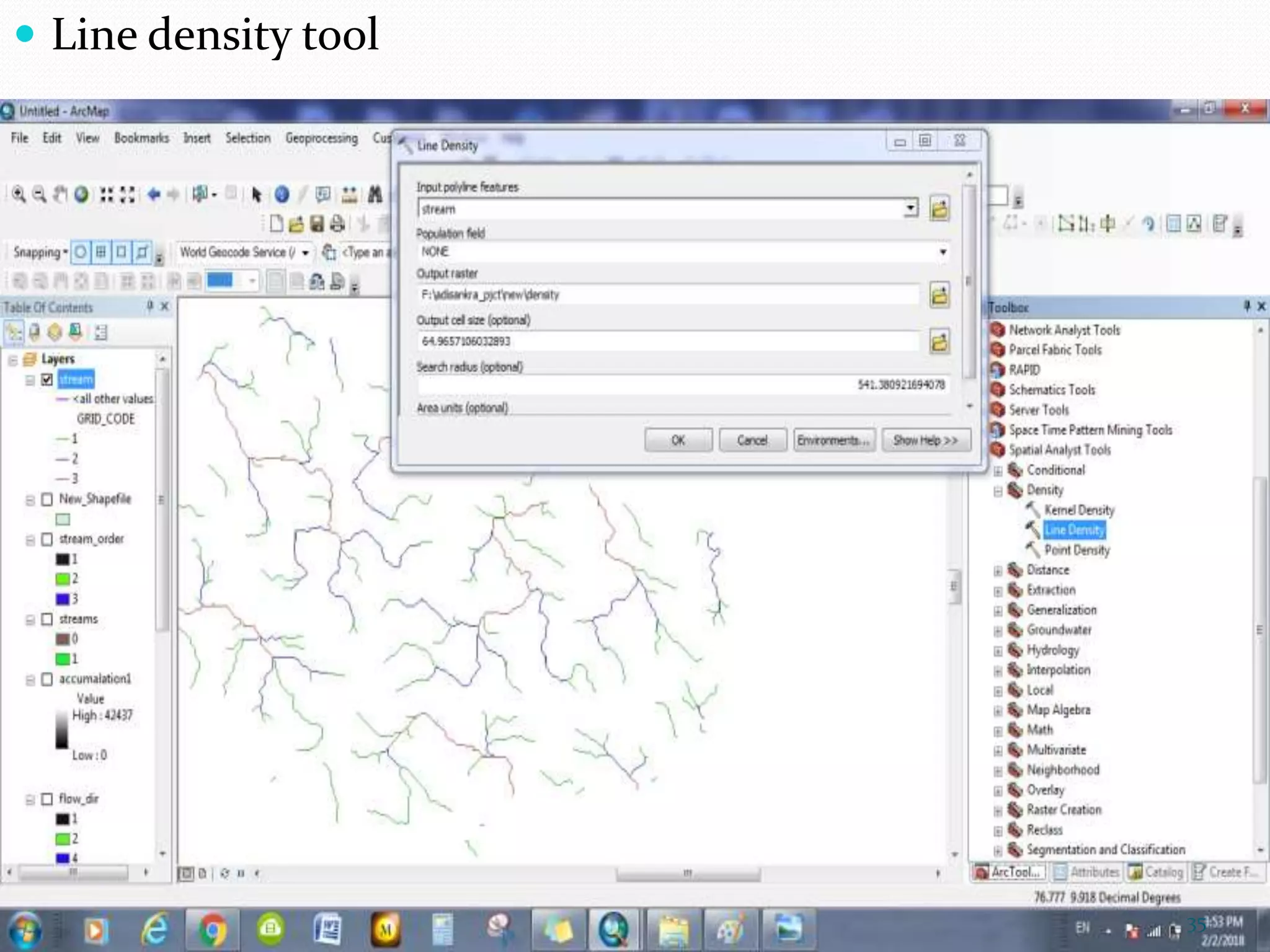  Line density tool
35
 