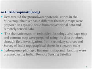 identification of ground water potential zones using gis and remote ...