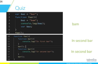 Copyright © 2015 Talentica Software (I) Pvt Ltd. All rightsCopyright © 2015 Talentica Software (I) Pvt Ltd. All rights
Quiz
26
bam
In second bar
In second bar
 
