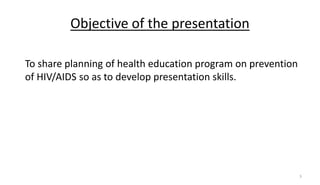 Health Promotion and Education program in prevention and control of HIV ...