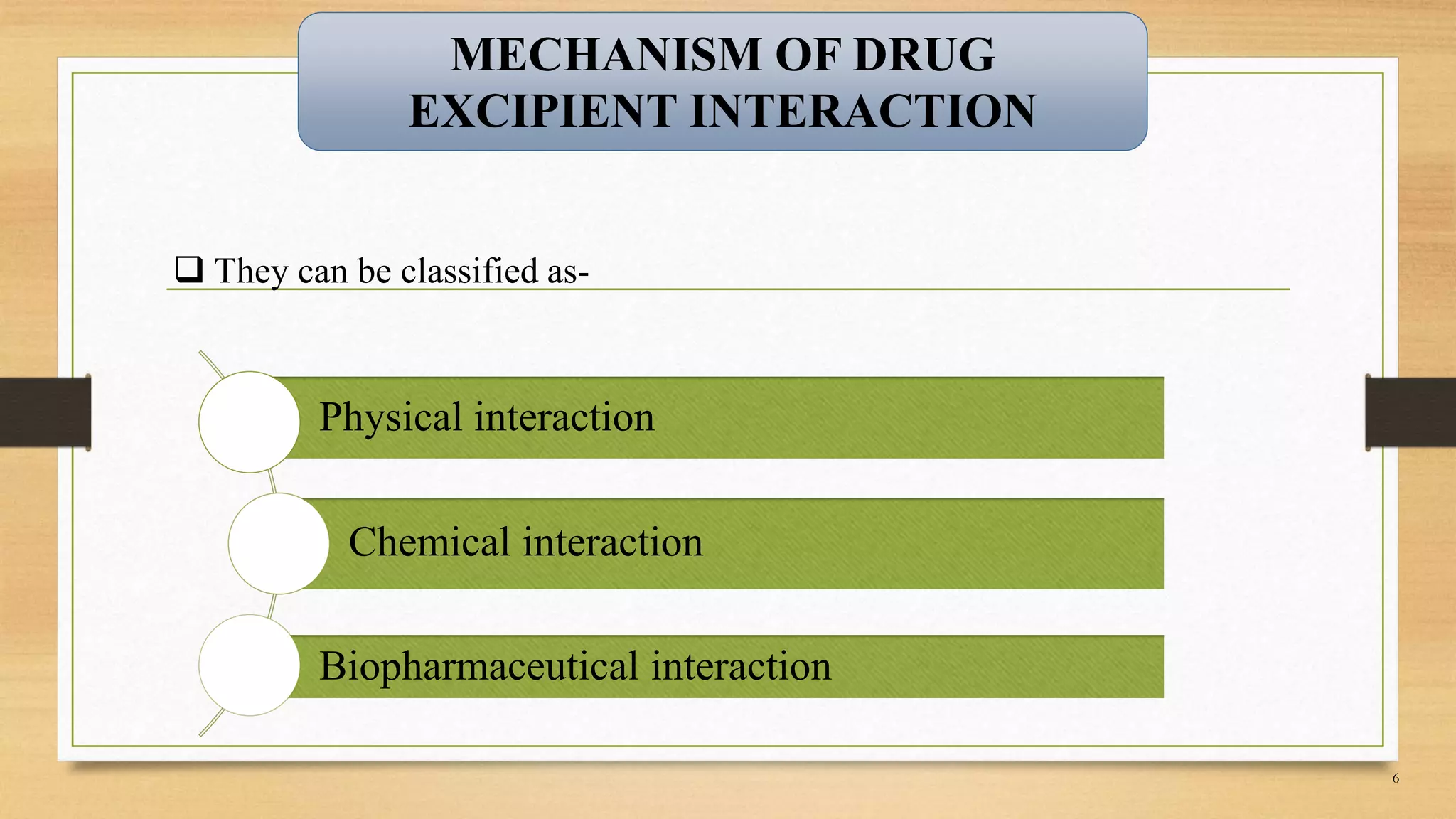 Drug excipient interaction | PPTX
