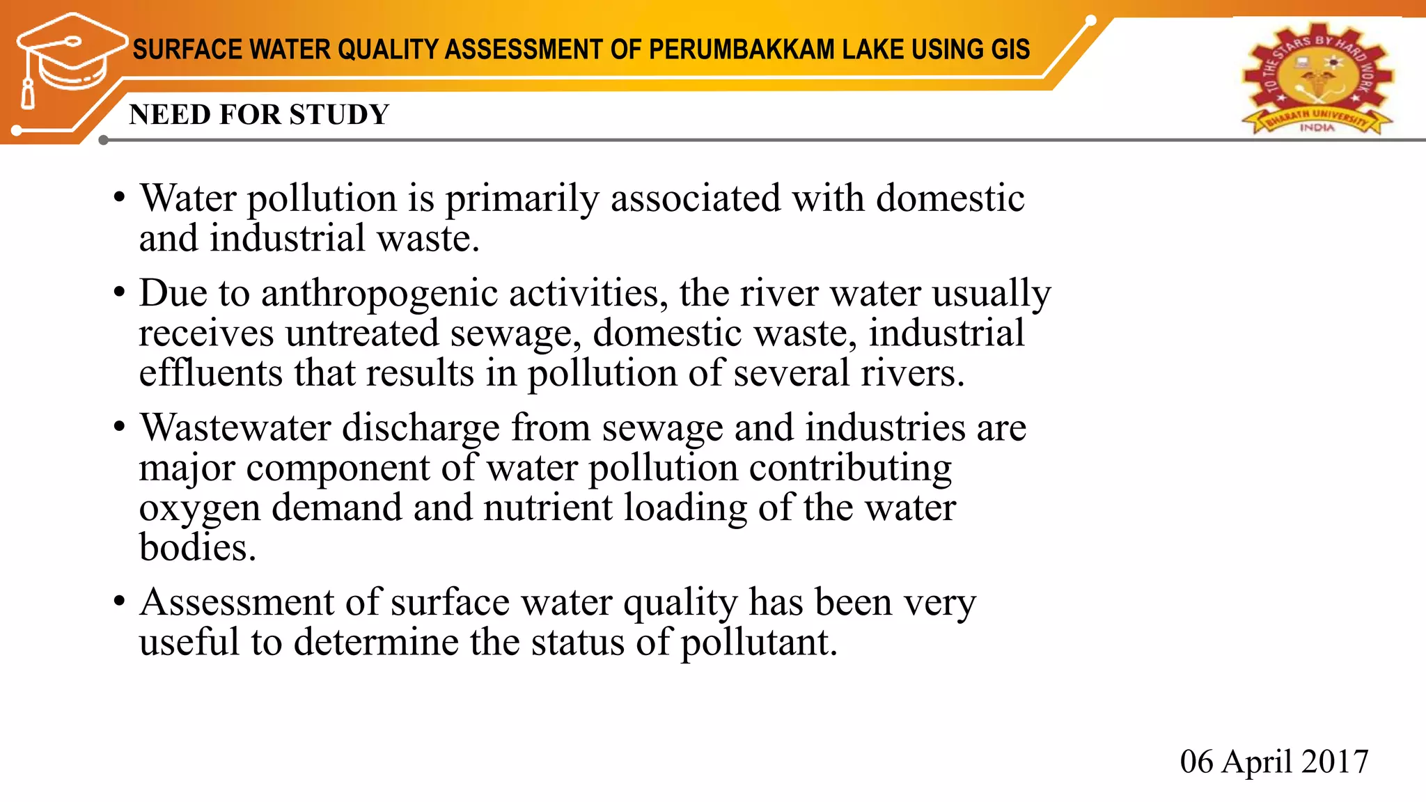 SURFACE WATER QUALITY ASSESSMENT USING GIS | PPTX