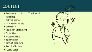 Smart Farming Using IoT, Heritage Institute Of Technology | PPTX