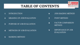 And the documents final ppt for job evaluation | PDF
