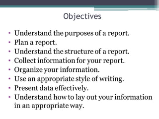 Ppt on  Report Writing
