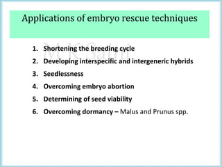 Role of tissue culture techniques in overcoming major breeding ...