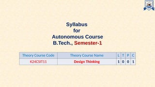 Design & Thinking for Engineering graduates | PPTX
