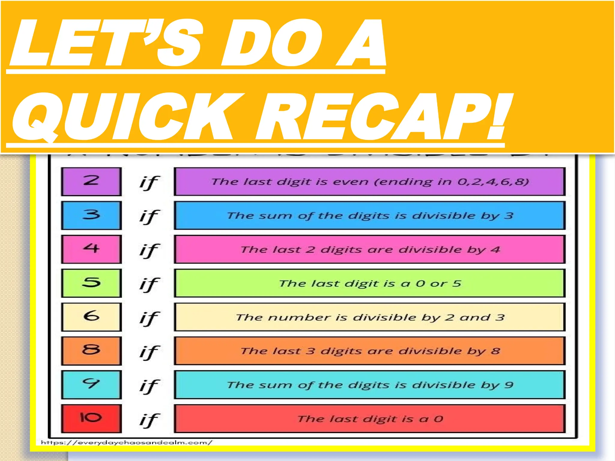 LET’S DO A
QUICK RECAP!
 