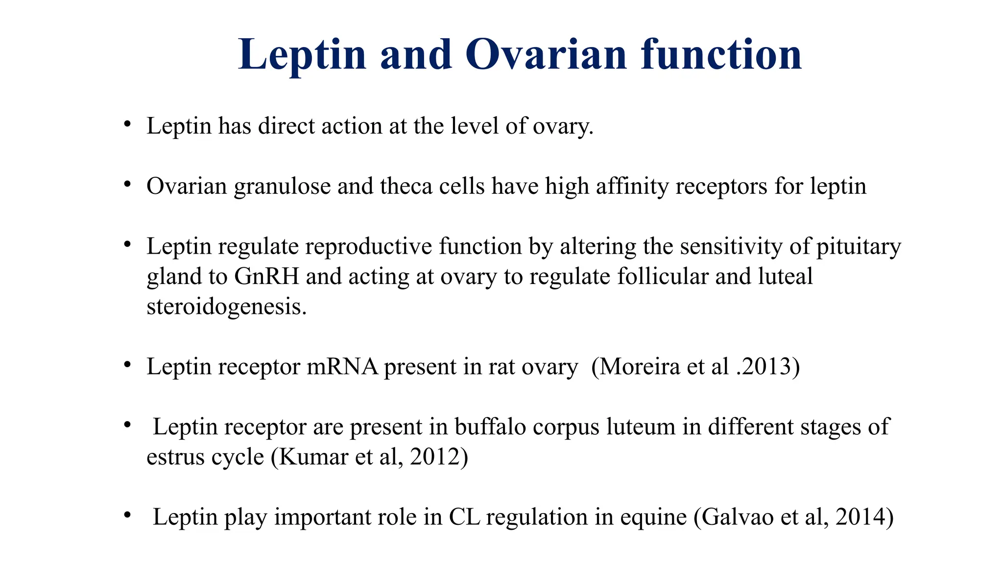 Role of leptin in reproduction in animals | PPTX