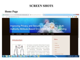 SCREEN SHOTS
Home Page
 
