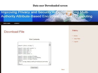 Data user Downloaded screen
 