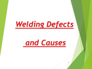 Welding Defects
and Causes
1
 